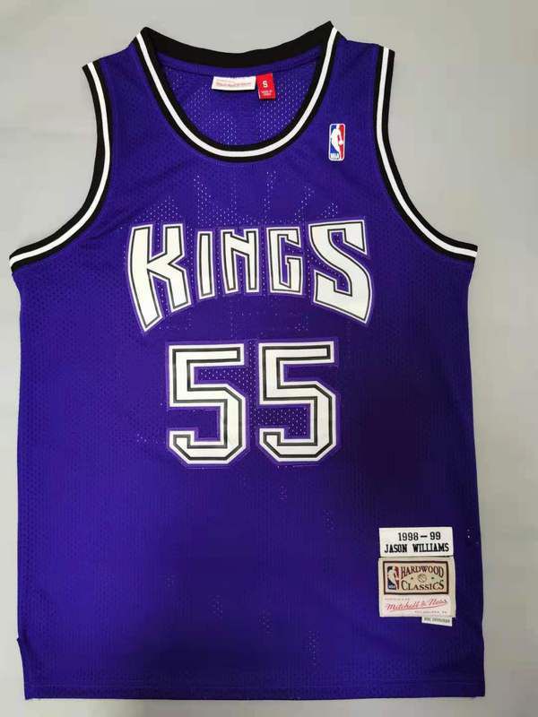 Men Sacramento Kings 55 Williams Purple Throwback Gourmet mesh NBA Jersey